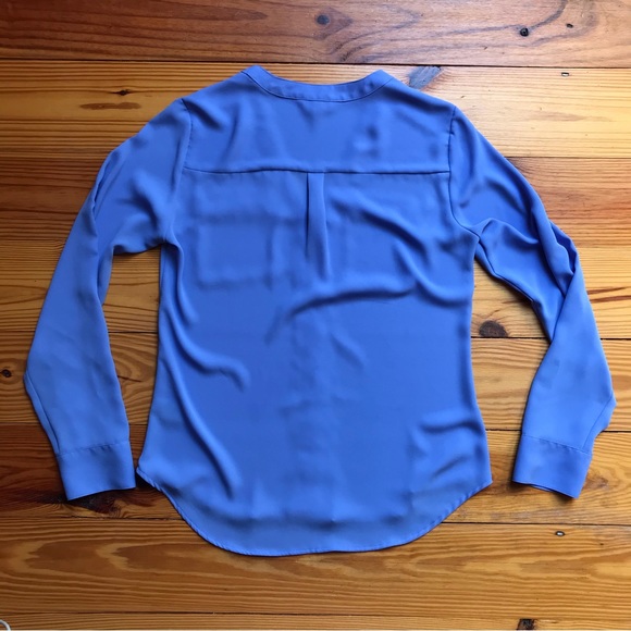 Express Periwinkle V-Neck Half Zip Blouse, GUC, XS - Picture 12 of 13